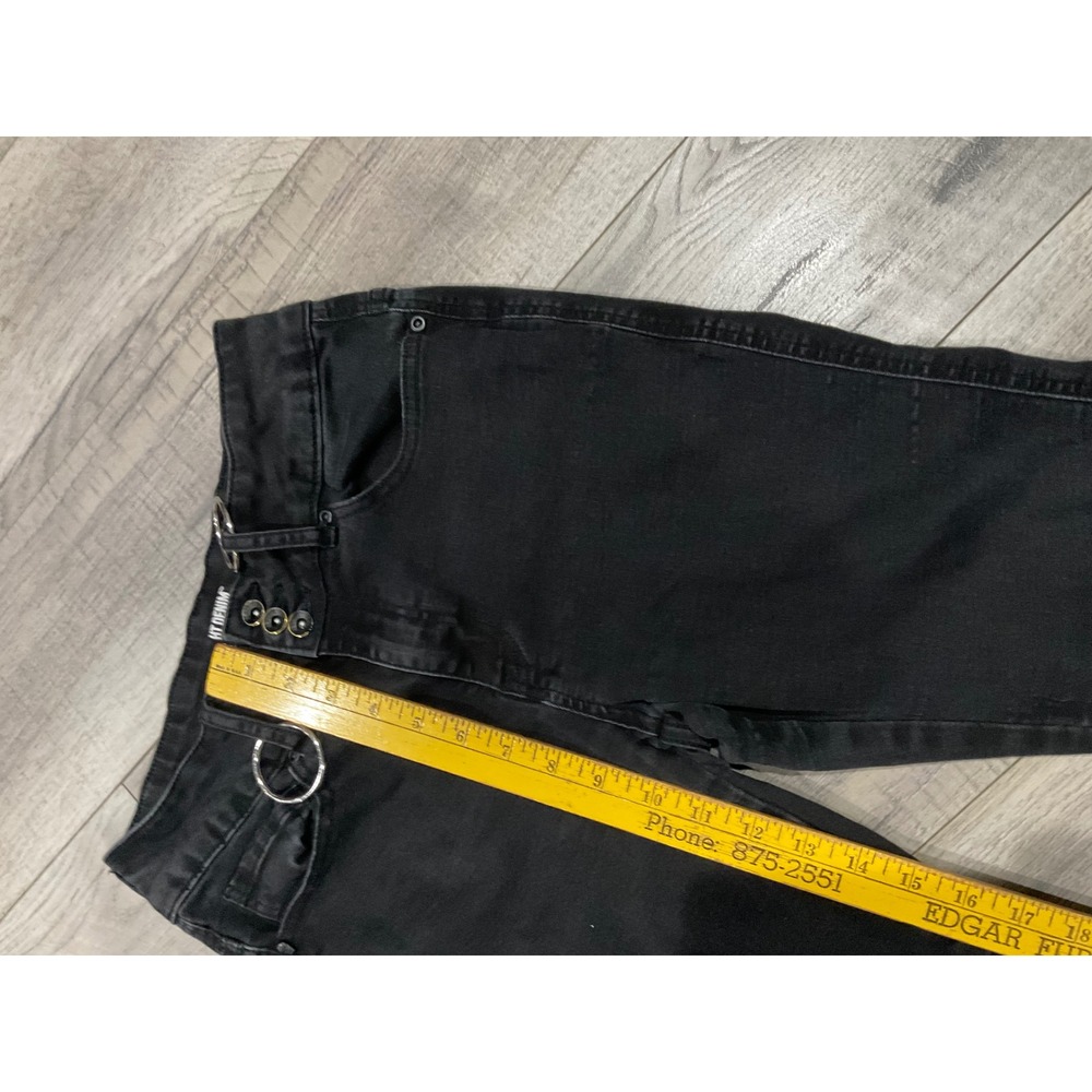 HT Denim Womens Hi-Rise Super Skinny Jeans Black O-Ring Triple Button Size 7 - Picture 6 of 8